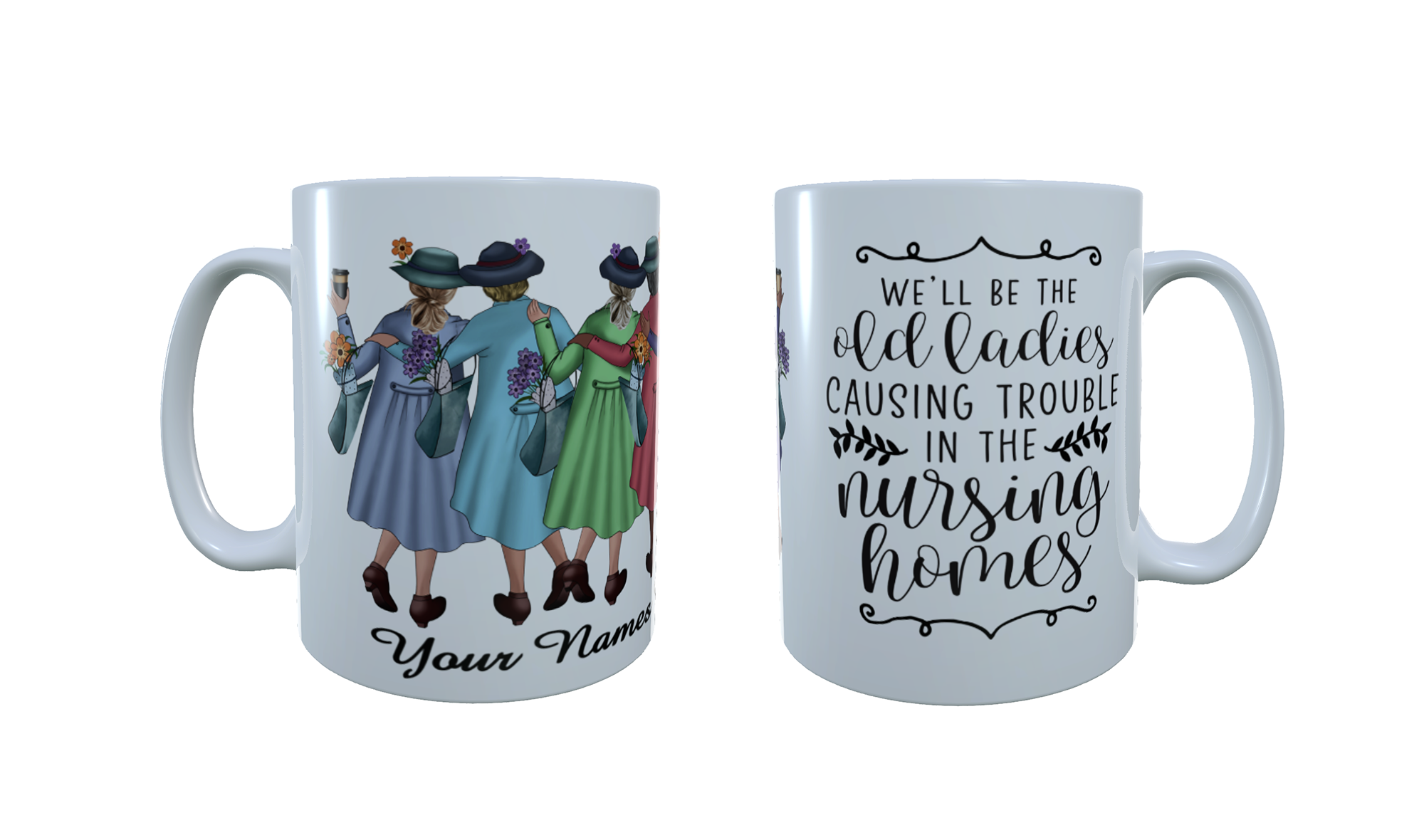 Best Friends Old Ladies Mug, Gift for Best Friend, Best Friend - Click Image to Close